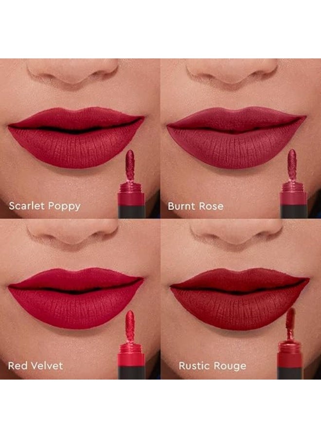 كيرو أحمر شفاه سائل مطفي خفيف من كيرو فور بلاي نون ستوب - أحمر داكن، 6 مل | 4 درجات من أحمر الشفاه | يدوم طويلاً، مقاوم للتلطخ، مرطب، خفيف الوزن | غني بزيت الأفوكادو والمشمش - Image 3